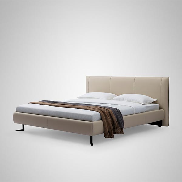 Soft Leather Big Headboard Design Elegant Bed