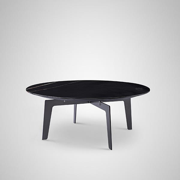 Italian High End living Room Coffee Table Black Marble Top