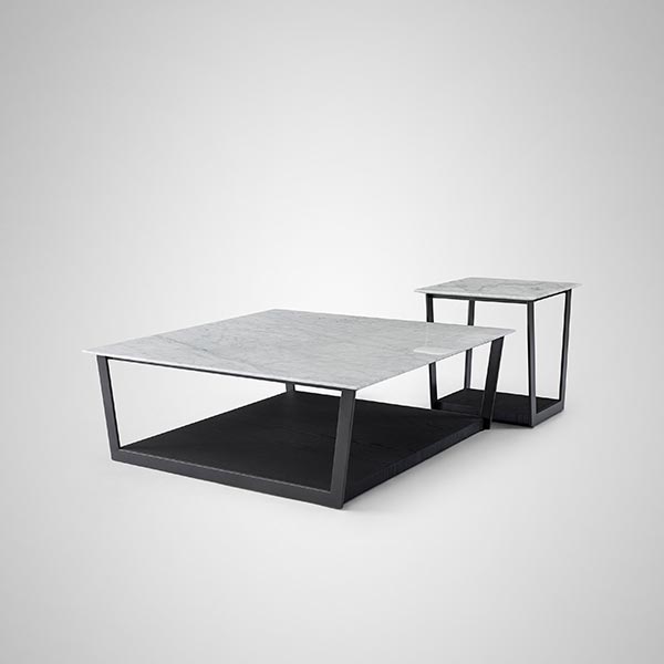 Italian Design Square Coffee Table with White Marble Table Top - Image 3