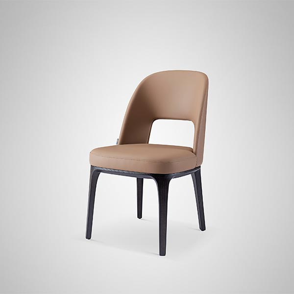 Upholstered Dining Chair Kitchen Reception Chair Leather Seat