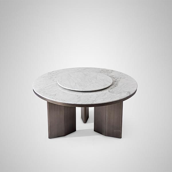 Luxury Stone Dining Table Marble Round Lazy Susan Swivel