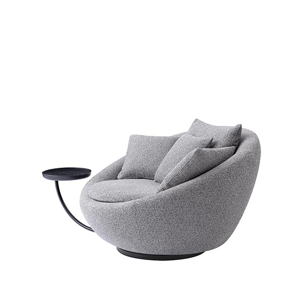 Italian Design Upholstered Hotel Furniture Leisure Velvet Swivel Armchair For Living Room - Image 3