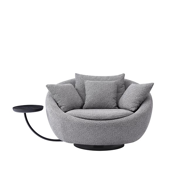 Italian Design Upholstered Hotel Furniture Leisure Velvet Swivel Armchair For Living Room - Image 2