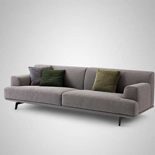 Modern Grey Fabric Sofa Home Using Big Cushion