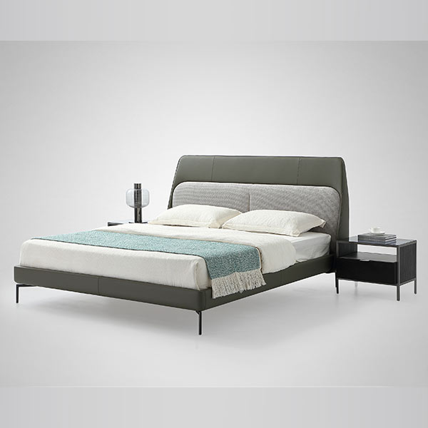 Luxury Modern Leather Orange Bed Furniture